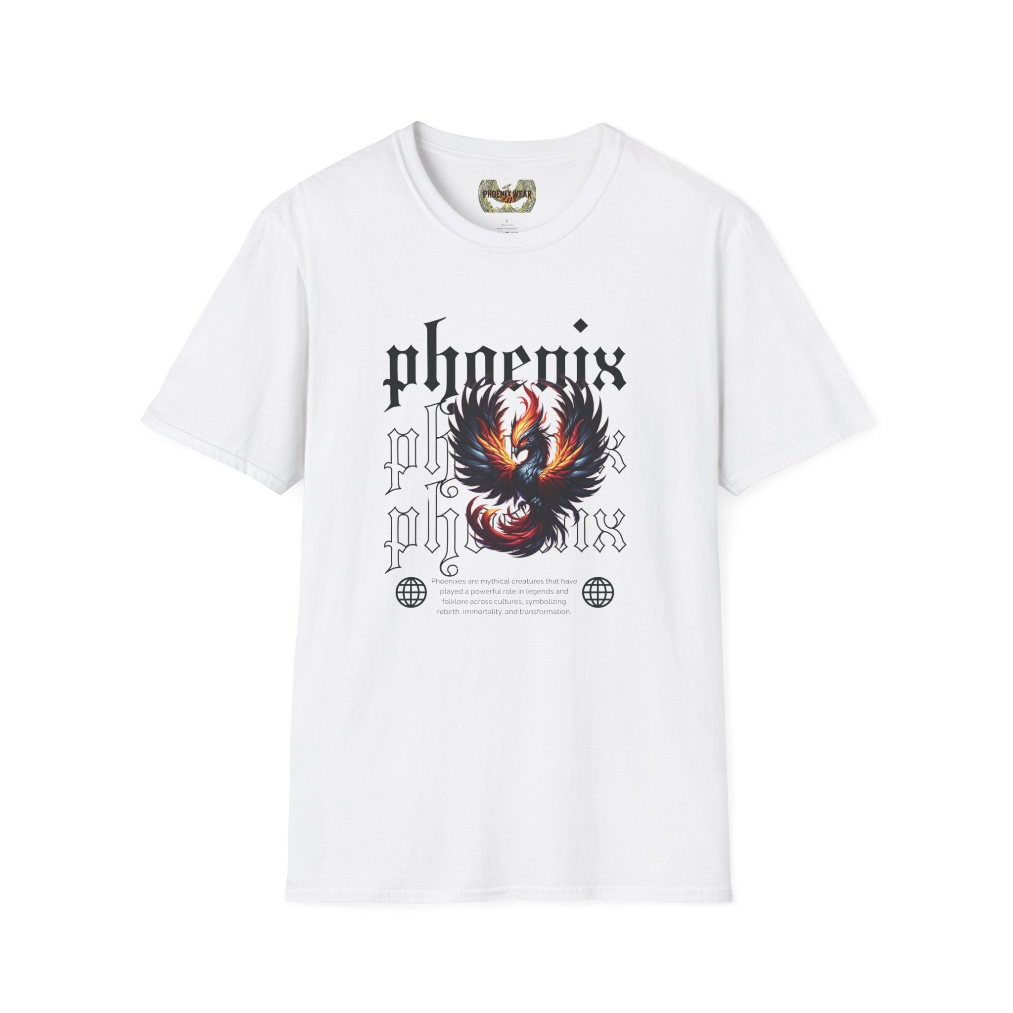 Phoenix Graphic Unisex Softstyle T-Shirt – Edgy, Stylish Apparel for Everyday Wear