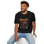 Phoenix Rising Unisex Softstyle T-Shirt - Bold Graphic Tee for Empowerment and Transformation