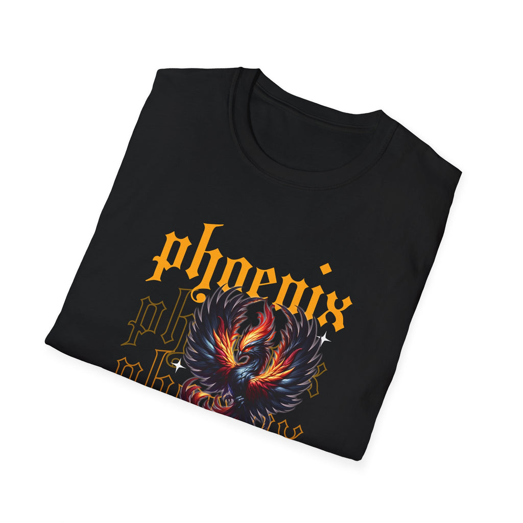 Phoenix Rising Unisex Softstyle T-Shirt - Bold Graphic Tee for Empowerment and Transformation