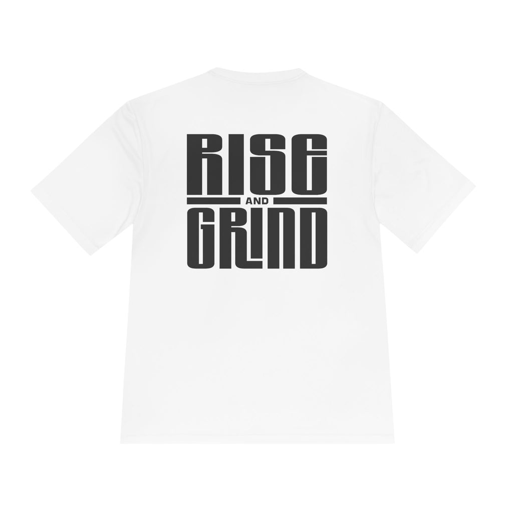 Rise and Grind Moisture-Wicking Tee — Motivational Workout T-Shirt