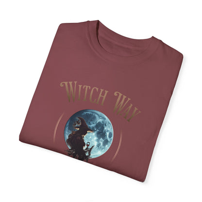 Witch Way to the Wine Tee for Halloween and Wine Lovers - Phoenix Wear SATX