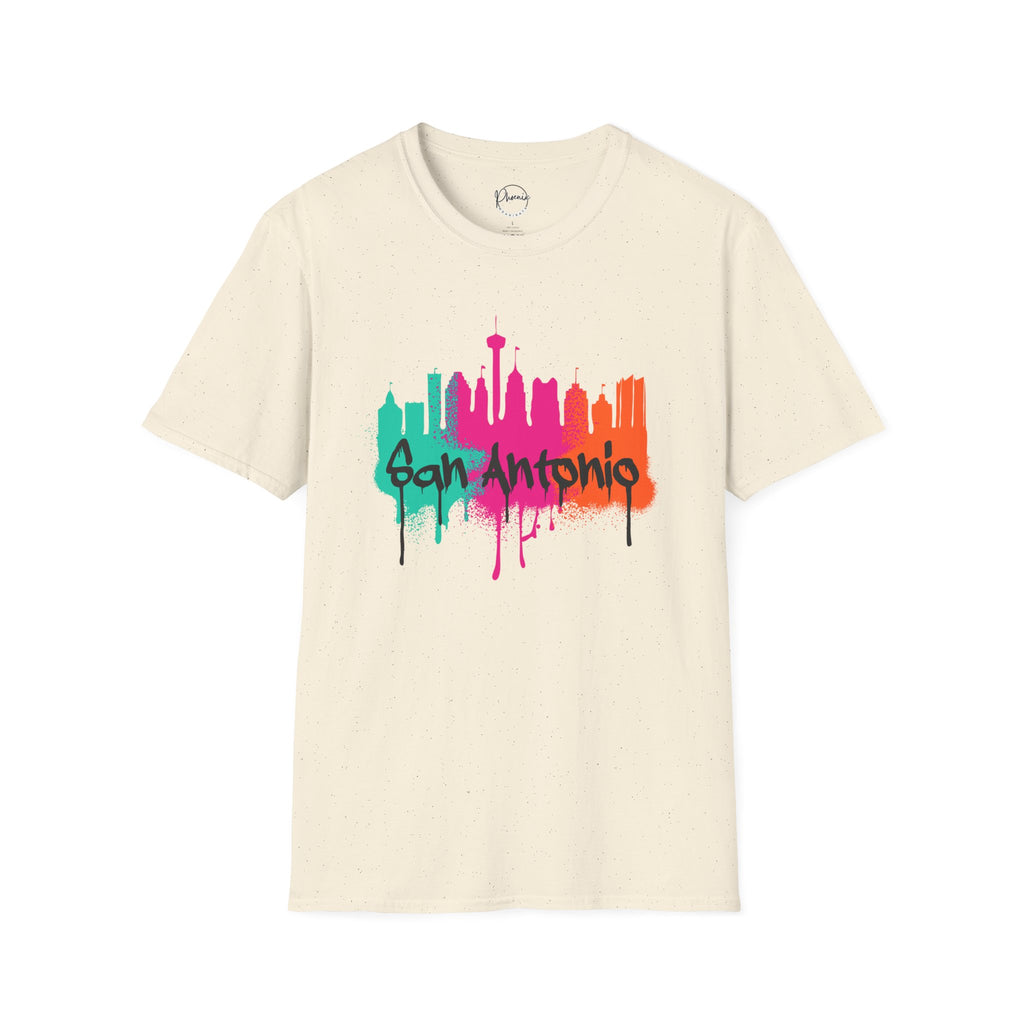 San Antonio Skyline Paint Drip Light T-Shirt