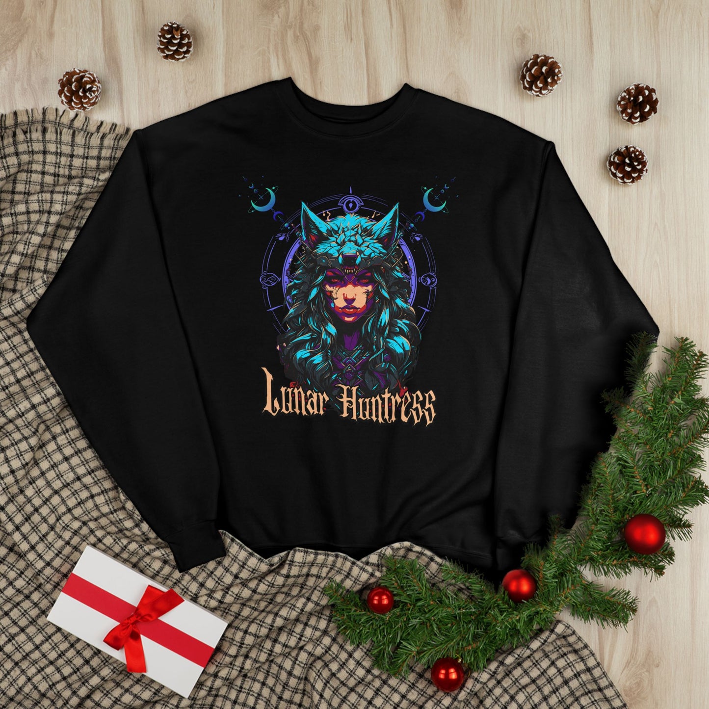 Lunar Huntress Graphic Sweatshirt for Fantasy Lovers - Phoenix Wear SATX