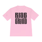 Rise and Grind Moisture-Wicking Tee — Motivational Fitness Shirt