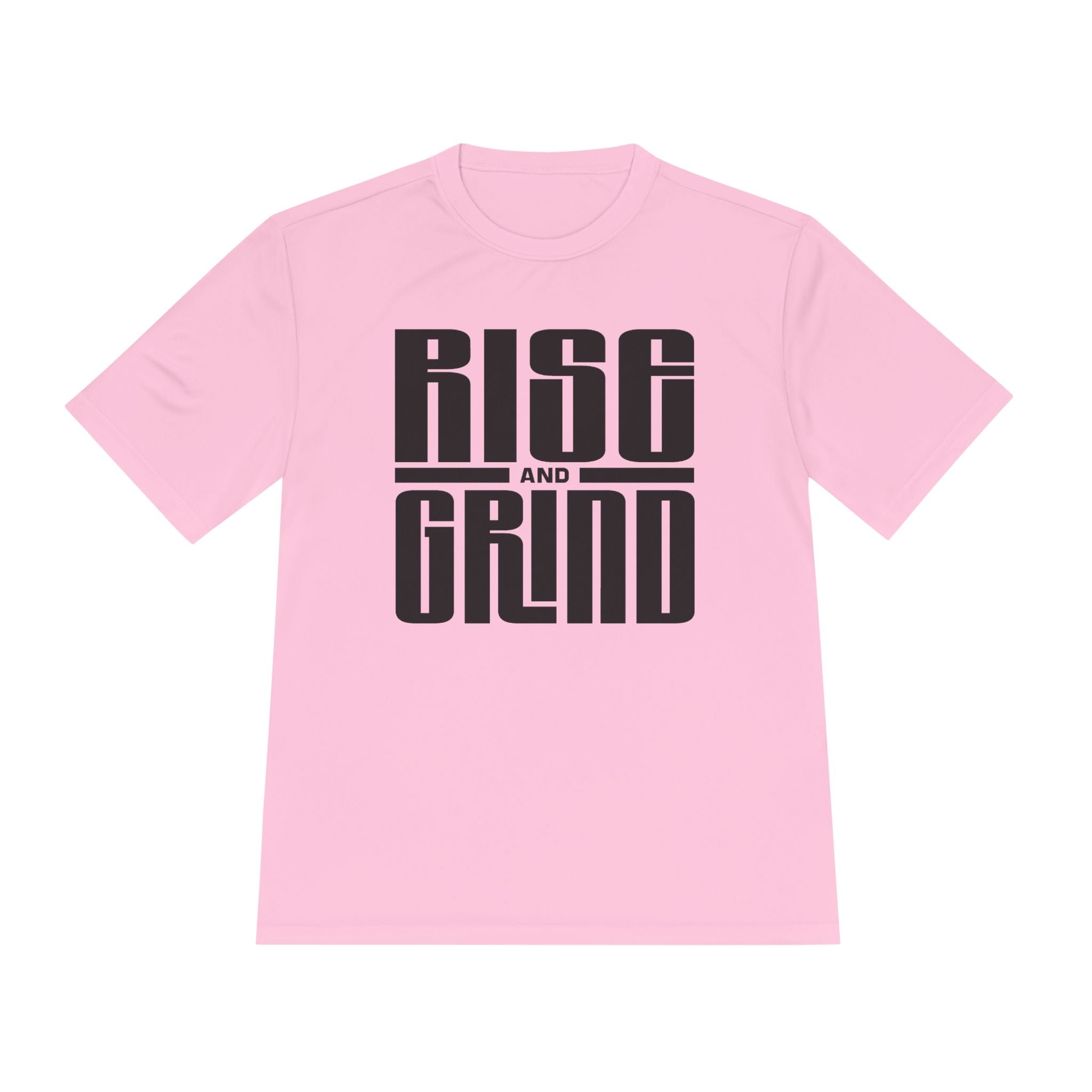 Rise and Grind Moisture-Wicking Tee — Motivational Fitness Shirt