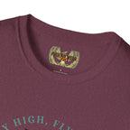 Dragon Graphic T-Shirt - 'Fly High, Fly Free' Unisex Softstyle Tee