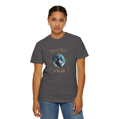 Witch Way to the Wine Tee for Halloween and Wine Lovers - Phoenix Wear SATX