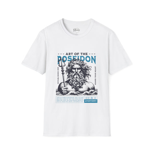 Mythical Poseidon Unisex T-Shirt, Nautical Art Tee, Gift for Sea Lovers, Greek Mythology Shirt, Beachwear, Summer Fashion