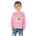 Toddler Long Sleeve Tee — Merry Christmas Snowman & Tree Holiday Shirt for Kids