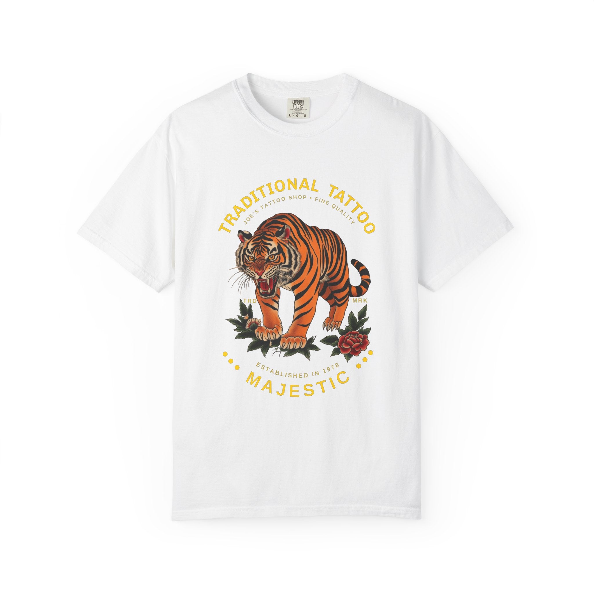 Tiger Traditional Tattoo T-Shirt — "Majestic" Graphic Tee