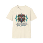 Let’s Fiesta San Antonio T-Shirt — Rose Cross Tattoo Style Fiesta Tee