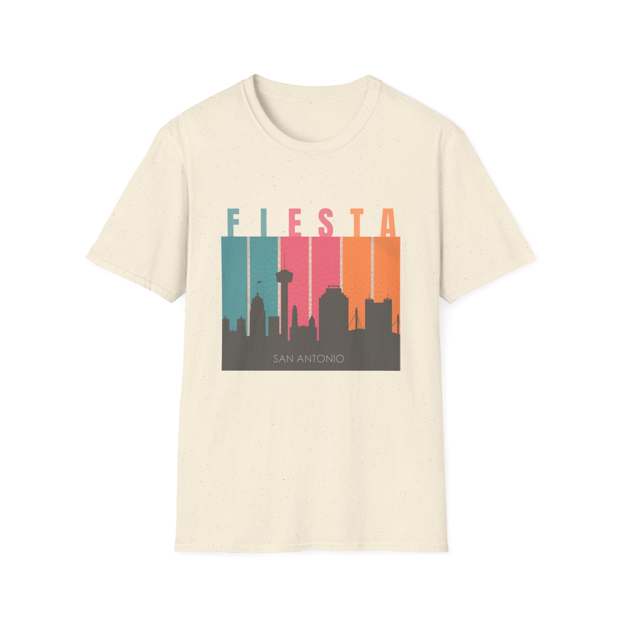Fiesta San Antonio Skyline T-Shirt — Retro Color Block City Tee