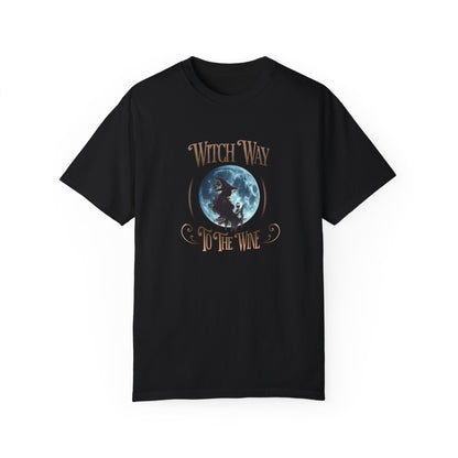 Witch Way to the Wine Tee for Halloween and Wine Lovers - Phoenix Wear SATX
