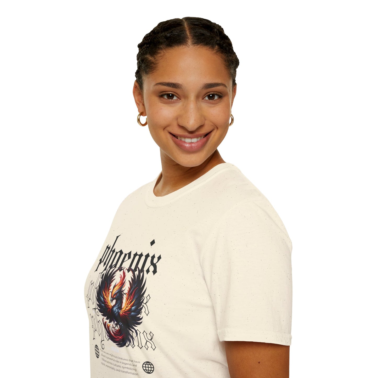 Phoenix Graphic Unisex Softstyle T-Shirt – Edgy, Stylish Apparel for Everyday Wear