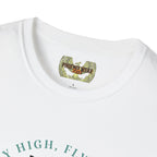 Dragon Graphic T-Shirt - 'Fly High, Fly Free' Unisex Softstyle Tee