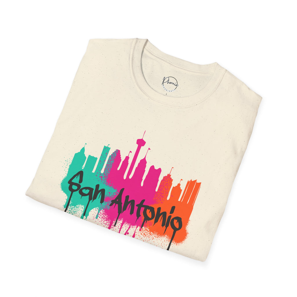 San Antonio Skyline Paint Drip Light T-Shirt