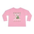 Toddler Long Sleeve Tee — Merry Christmas Snowman & Tree Holiday Shirt for Kids