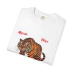 Vintage Roaring Tiger Floral Tattoo T-Shirt