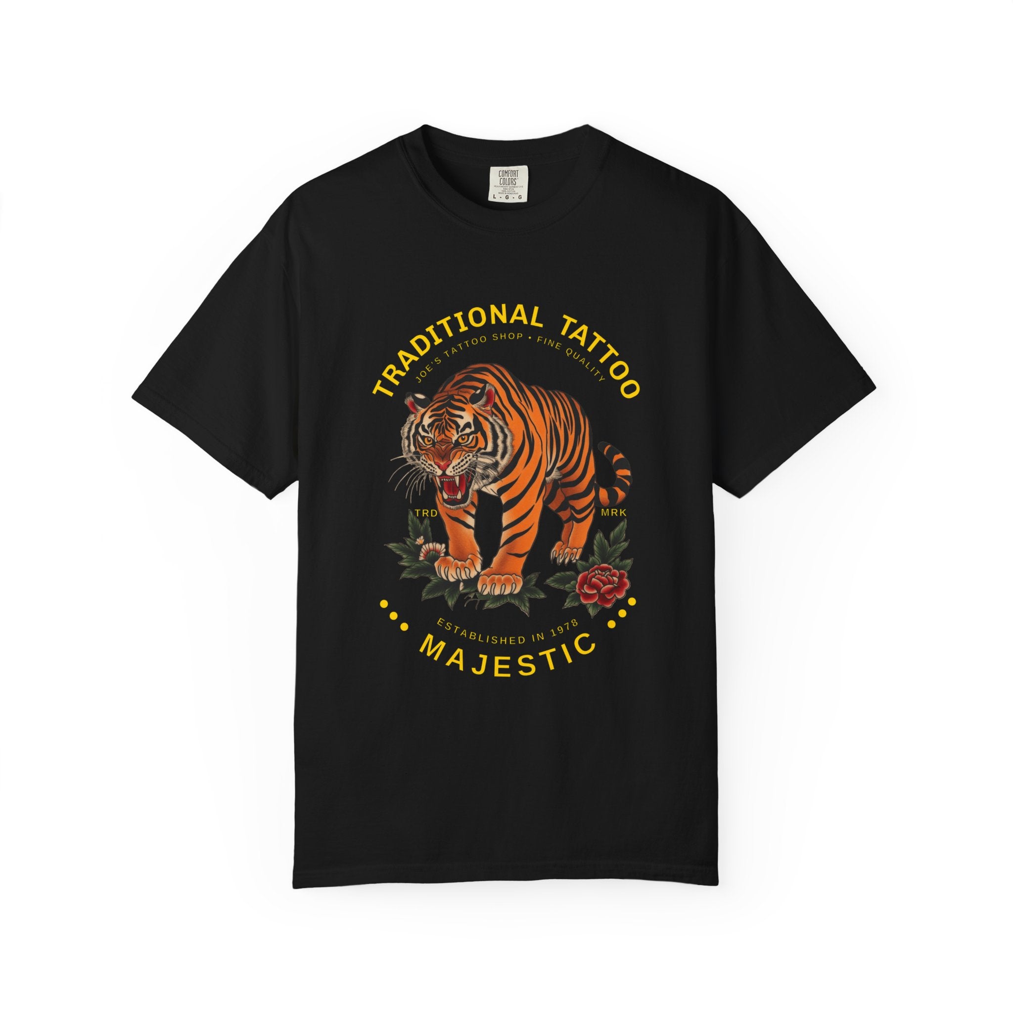 Tiger Traditional Tattoo T-Shirt — "Majestic" Graphic Tee