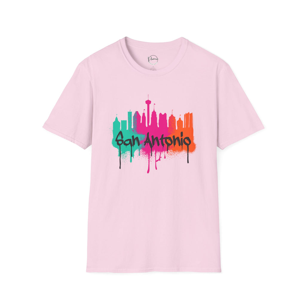 San Antonio Skyline Paint Drip Light T-Shirt