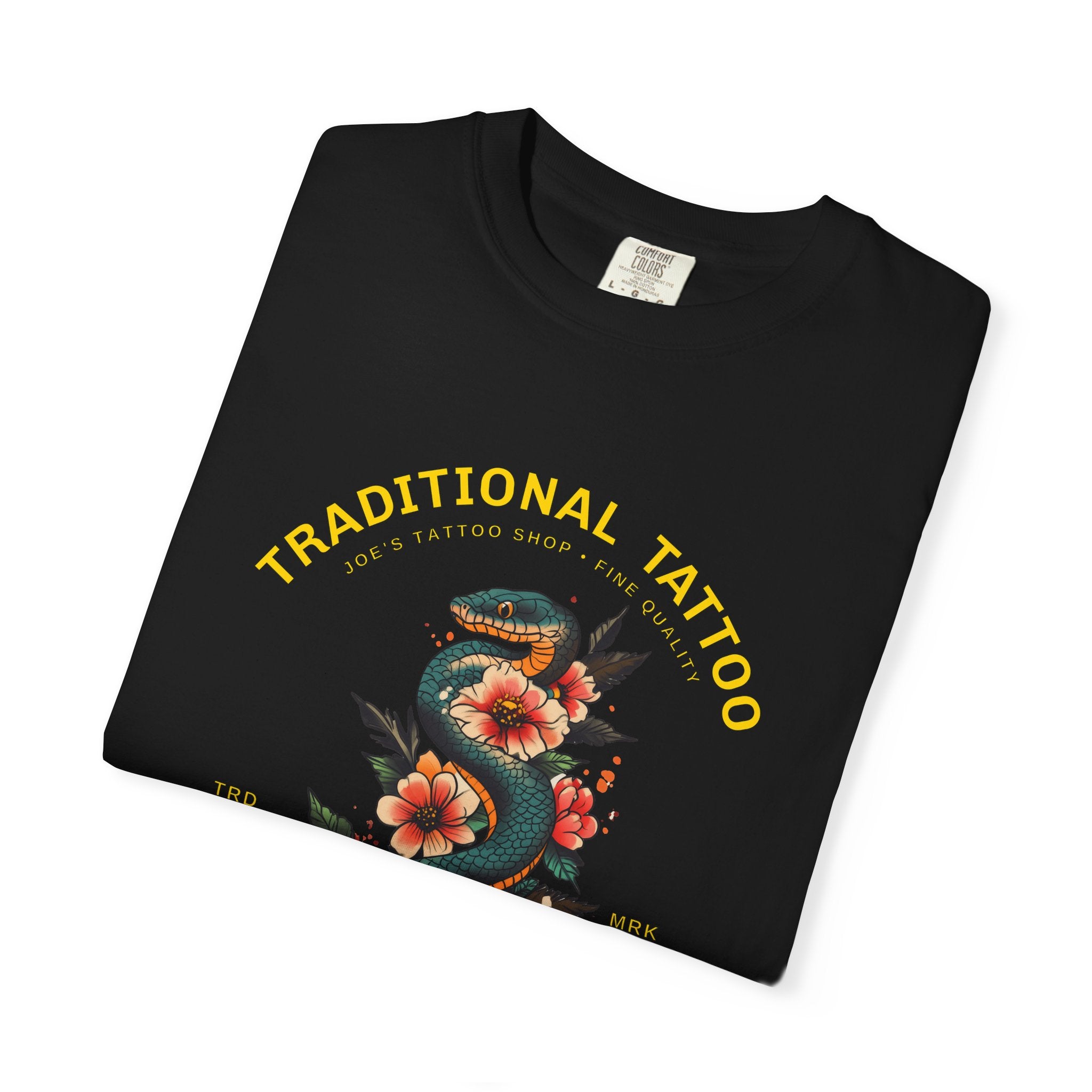 Tattoo Garden Snake T-Shirt — Majestic Traditional Tattoo Graphic Tee