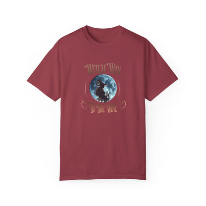 Witch Way to the Wine Tee for Halloween and Wine Lovers - Phoenix Wear SATX