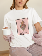 El Corazón Sacred Heart T-Shirt — Lotería Card Design