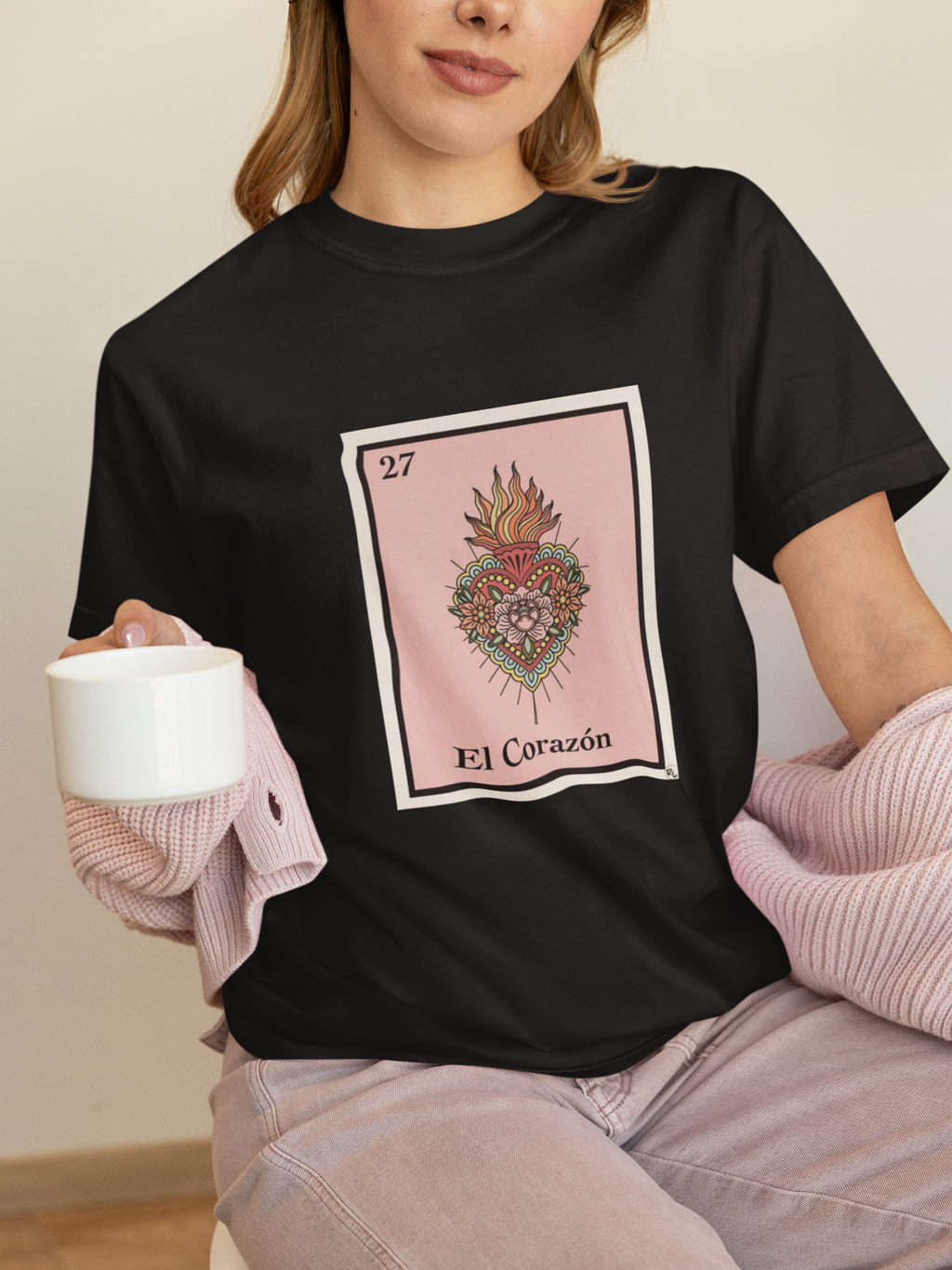 El Corazón Sacred Heart T-Shirt — Lotería Card Design