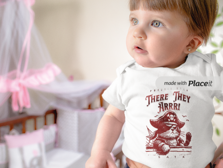 Baby Onesie - Pirate Cat - Phoenix Wear SATX