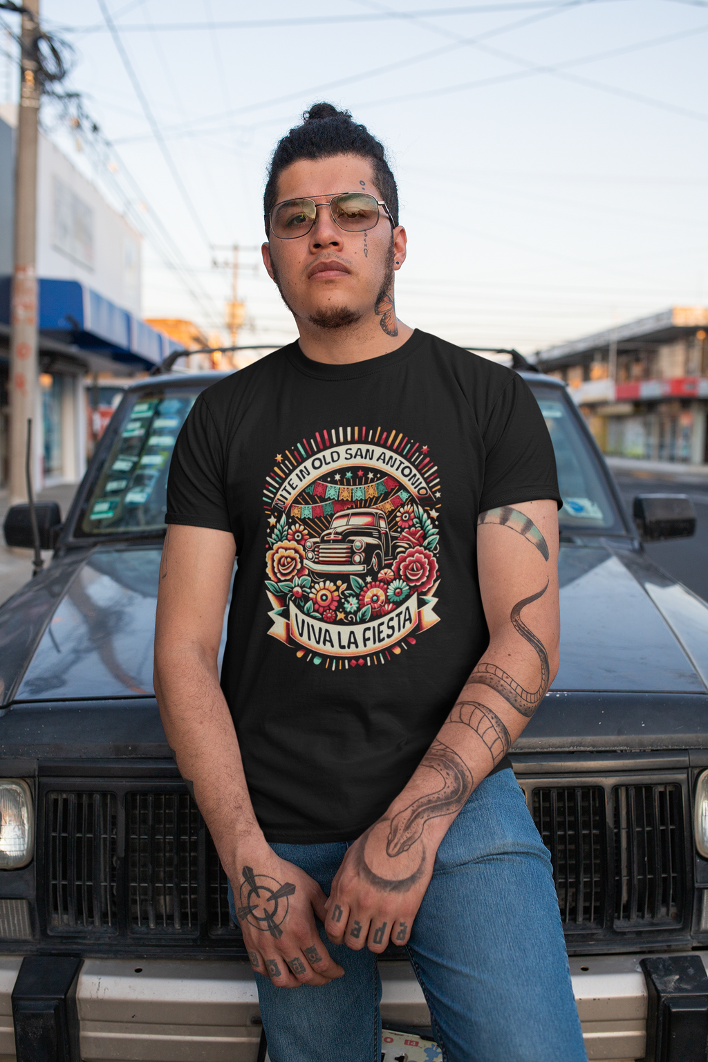 Viva La Fiesta San Antonio Vintage Truck T-Shirt
