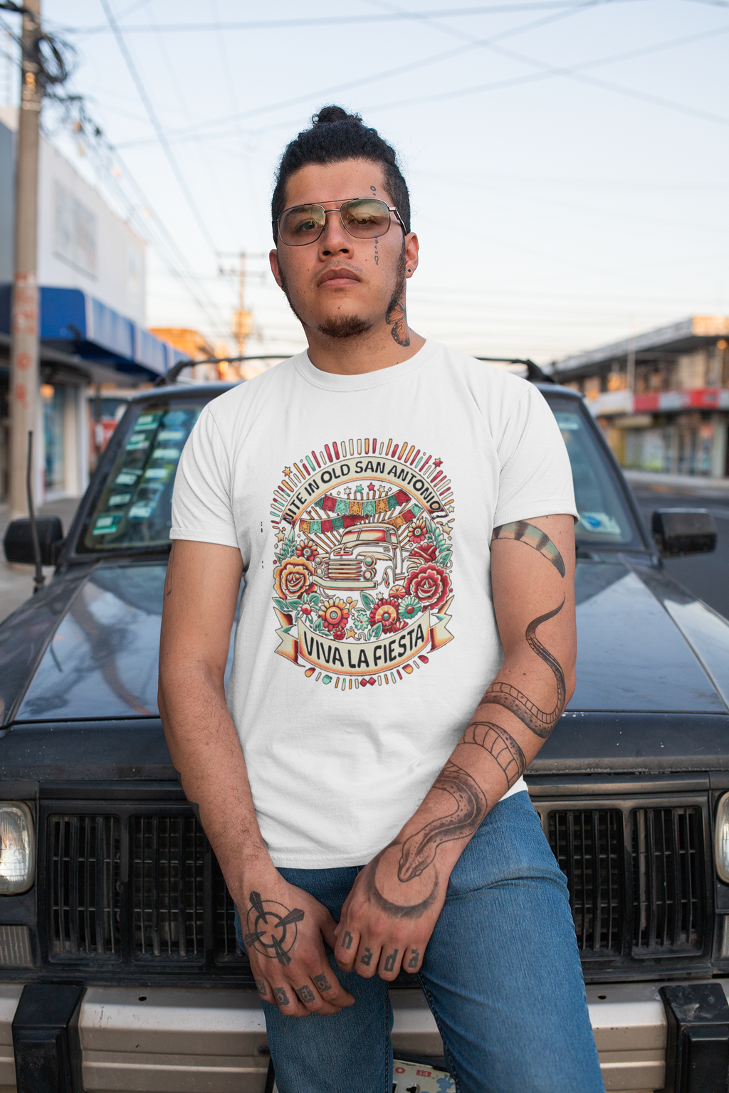 Viva La Fiesta San Antonio Vintage Truck T-Shirt